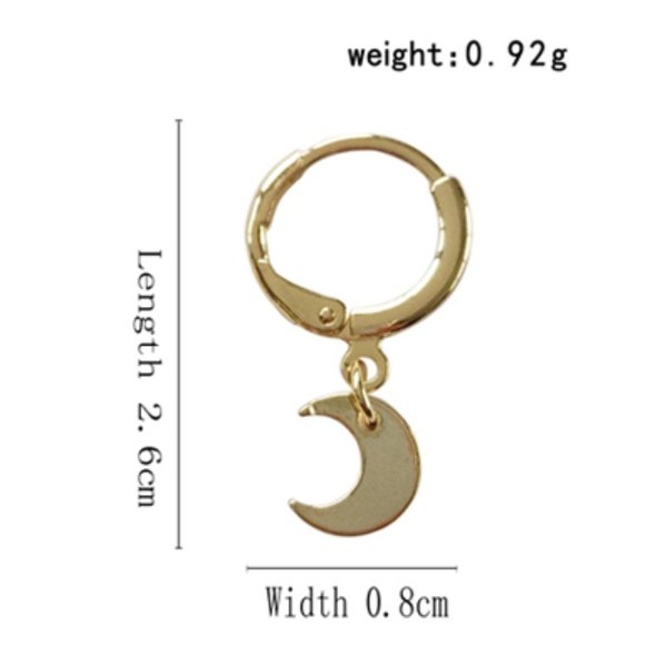 LAST ONE 💖Minimalist Moon Star huggie Earrings - Picture 7 of 13